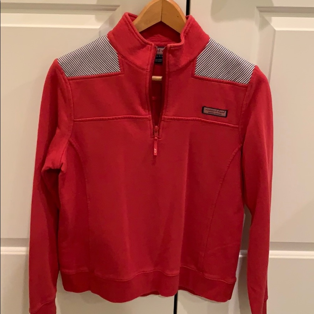 Vineyard Vines Red Seersucker Shoulder Shep Shirt  Size M